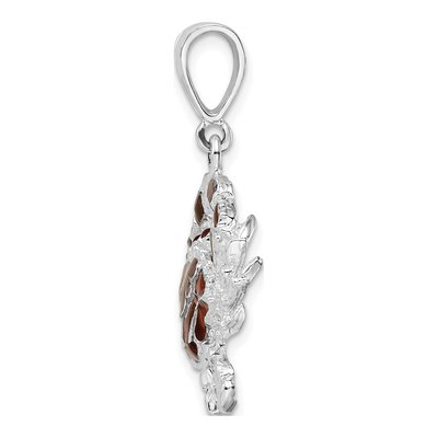 Sterling Silver Enameled Brown Crab Pendant – view 3