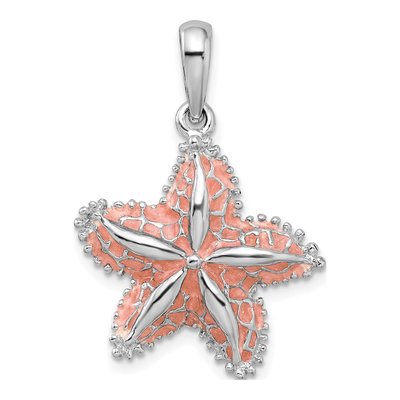 Sterling Silver Enameled Starfish Pendant