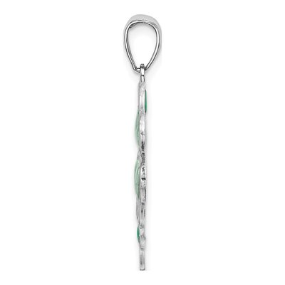 Sterling Silver Enameled 4-Leaf Clover Pendant – view 3