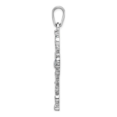 Sterling Silver Fleur de Lis Cross Pendant – view 3