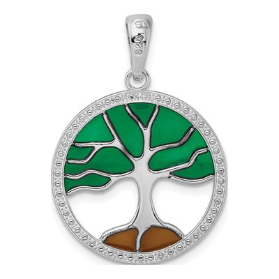 Sterling Silver Enamel Tree of Life Pendant – view 4