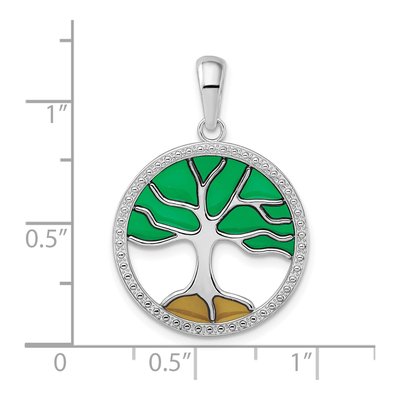 Sterling Silver Enamel Tree of Life Pendant – view 5