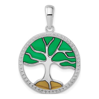 Sterling Silver Enamel Tree of Life Pendant