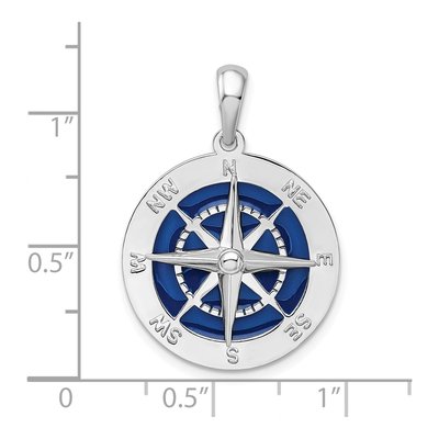 Sterling Silver Enameled Compass Pendant – view 5