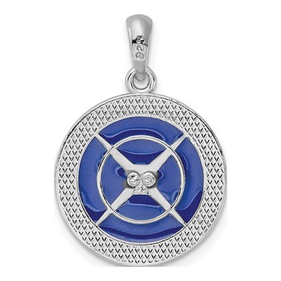 Sterling Silver Enameled Compass Pendant – view 4