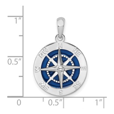 Sterling Silver Enameled Compass Pendant – view 5