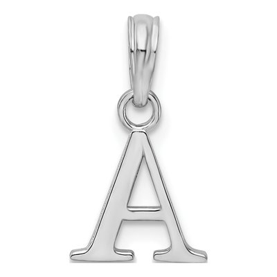 Sterling Silver Initial 'a' Block Pendant – view 4