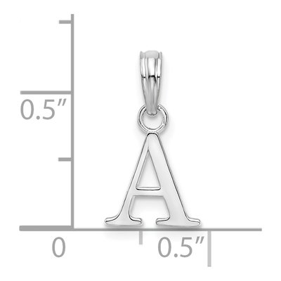 Sterling Silver Initial 'a' Block Pendant – view 5