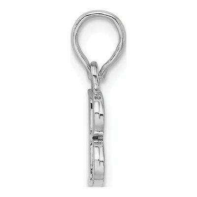 Sterling Silver Block Initial B Pendant – view 3