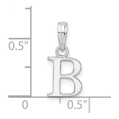 Sterling Silver Block Initial B Pendant – view 5