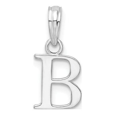 Sterling Silver Block Initial B Pendant