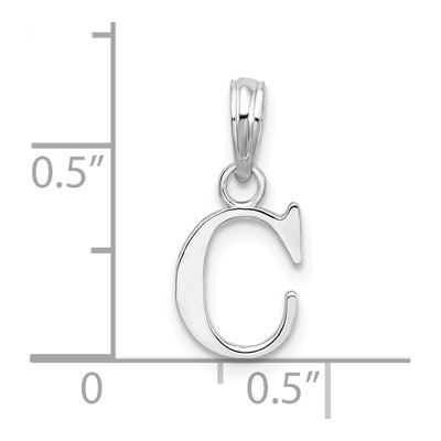 Sterling Silver Initial C Pendant – view 5