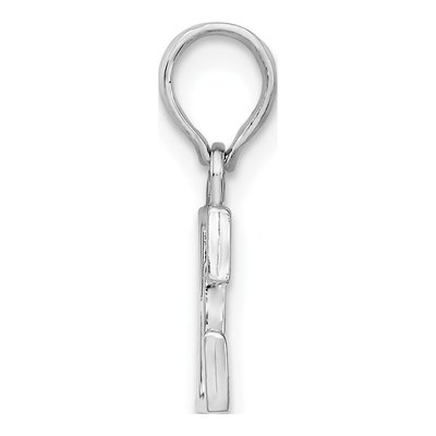 Sterling Silver Block Initial E Pendant – view 3
