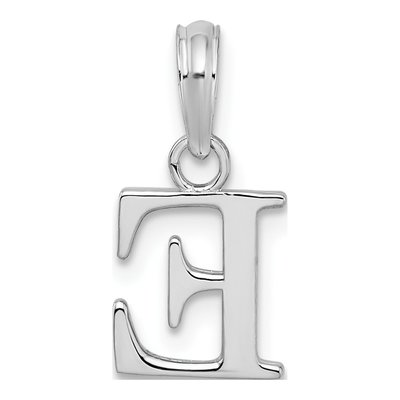 Sterling Silver Block Initial E Pendant – view 4