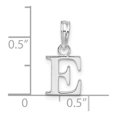 Sterling Silver Block Initial E Pendant – view 5
