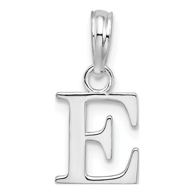 Sterling Silver Block Initial E Pendant