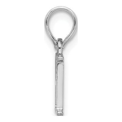 Sterling Silver Block Initial H Pendant – view 3