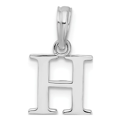 Sterling Silver Block Initial H Pendant – view 4