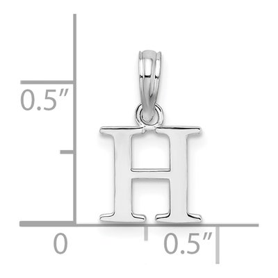 Sterling Silver Block Initial H Pendant – view 5