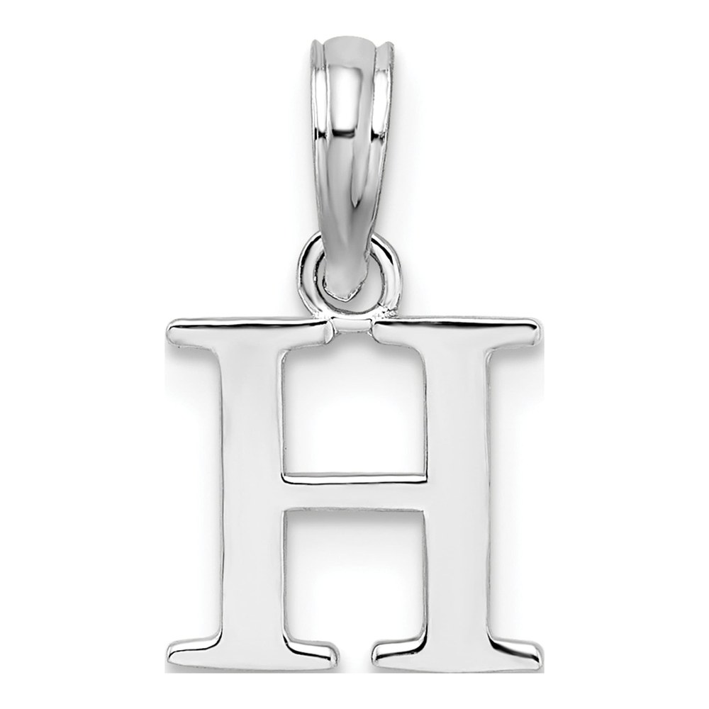 Sterling Silver Block Initial H Pendant