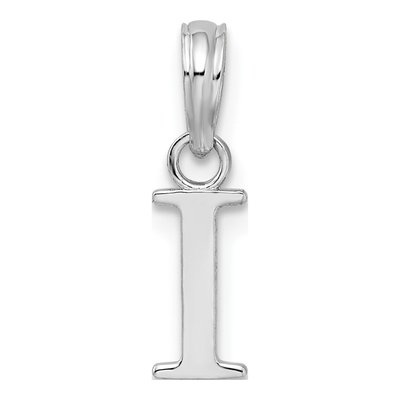 Sterling Silver Initial I Block Pendant – view 4