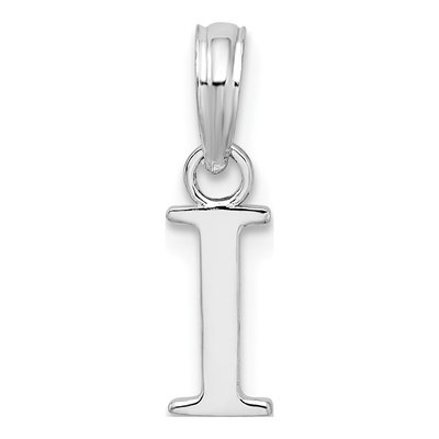 Sterling Silver Initial I Block Pendant
