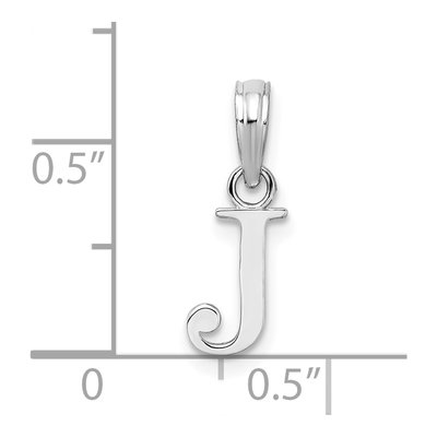 Sterling Silver Initial J Pendant – view 5