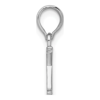 Sterling Silver Block Initial K Pendant – view 3