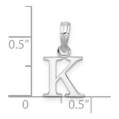 Sterling Silver Block Initial K Pendant – view 5