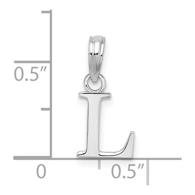 Sterling Silver Block Initial L Pendant – view 5