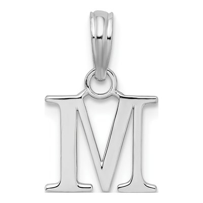 Sterling Silver Initial M Pendant – view 4