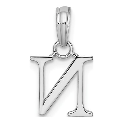 Sterling Silver Initial N Pendant – view 4