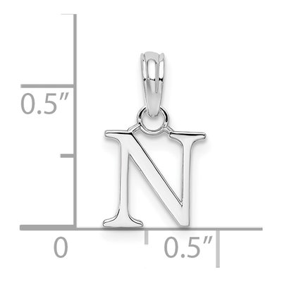 Sterling Silver Initial N Pendant – view 5