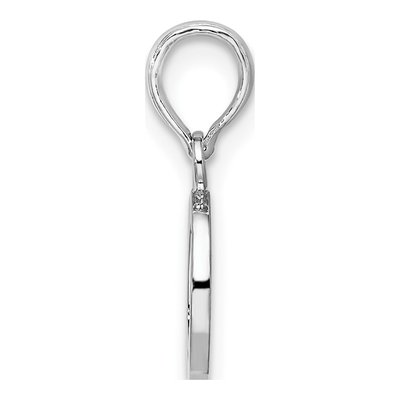 Sterling Silver Block Initial O Pendant – view 3