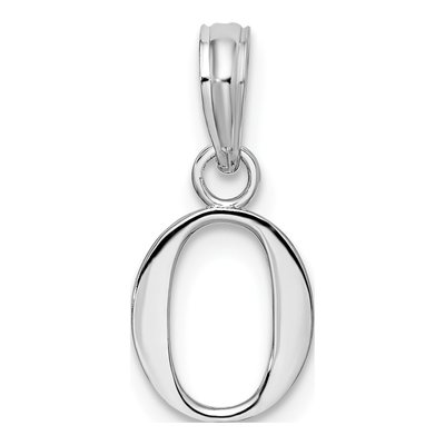 Sterling Silver Block Initial O Pendant – view 4