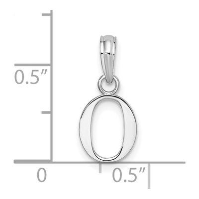 Sterling Silver Block Initial O Pendant – view 5