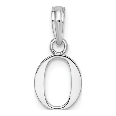 Sterling Silver Block Initial O Pendant