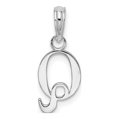 Sterling Silver Initial Q Pendant – view 4