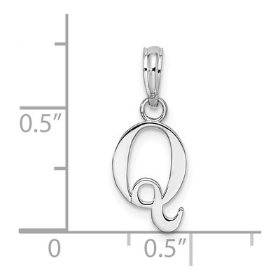 Sterling Silver Initial Q Pendant – view 5