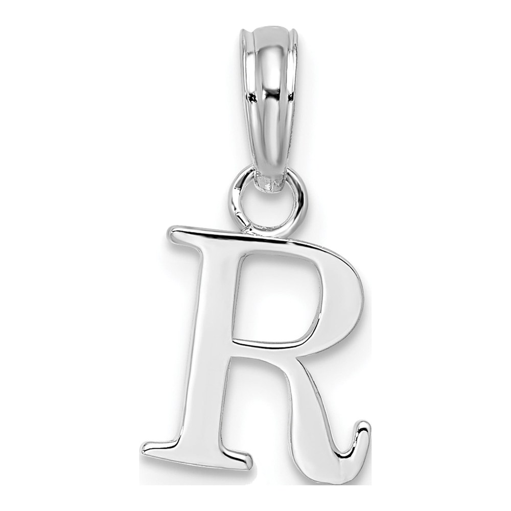 Sterling Silver Initial -R- Block Pendant