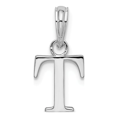 Sterling Silver Block Initial T Pendant – view 4