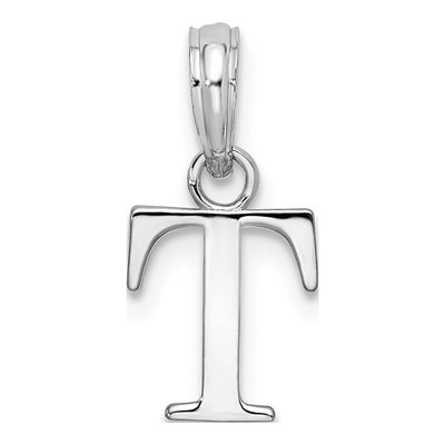 Sterling Silver Block Initial T Pendant