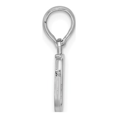 Sterling Silver Block Initial U Pendant – view 3