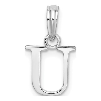 Sterling Silver Block Initial U Pendant