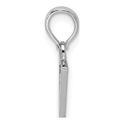 Sterling Silver Block Initial V Pendant – view 3