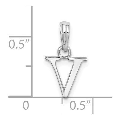 Sterling Silver Block Initial V Pendant – view 5