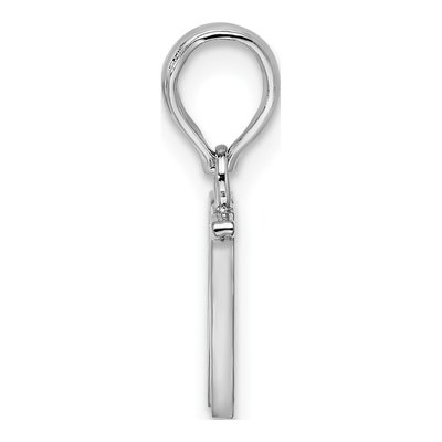 Sterling Silver Block Initial W Pendant – view 3
