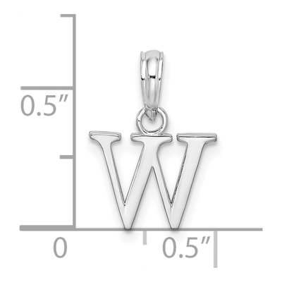 Sterling Silver Block Initial W Pendant – view 5