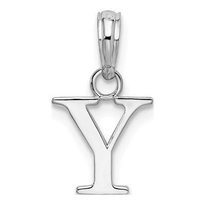 Sterling Silver Block Initial Y Pendant – view 4