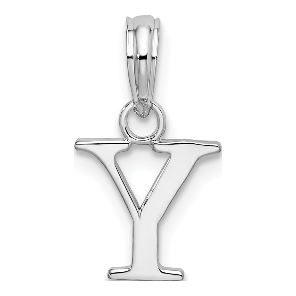 Sterling Silver Block Initial Y Pendant